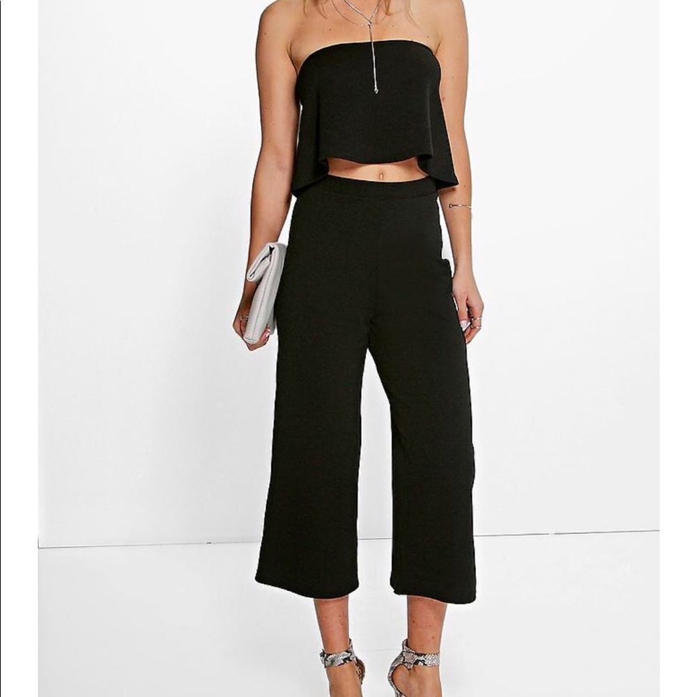 NWT Black Culotte and Crop Top Set